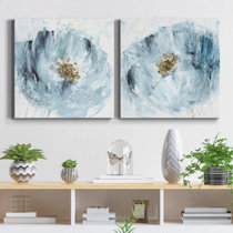 Blue and deals cream wall art